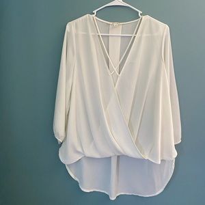 NWOT! Never worn! Sheer white criss cross front
